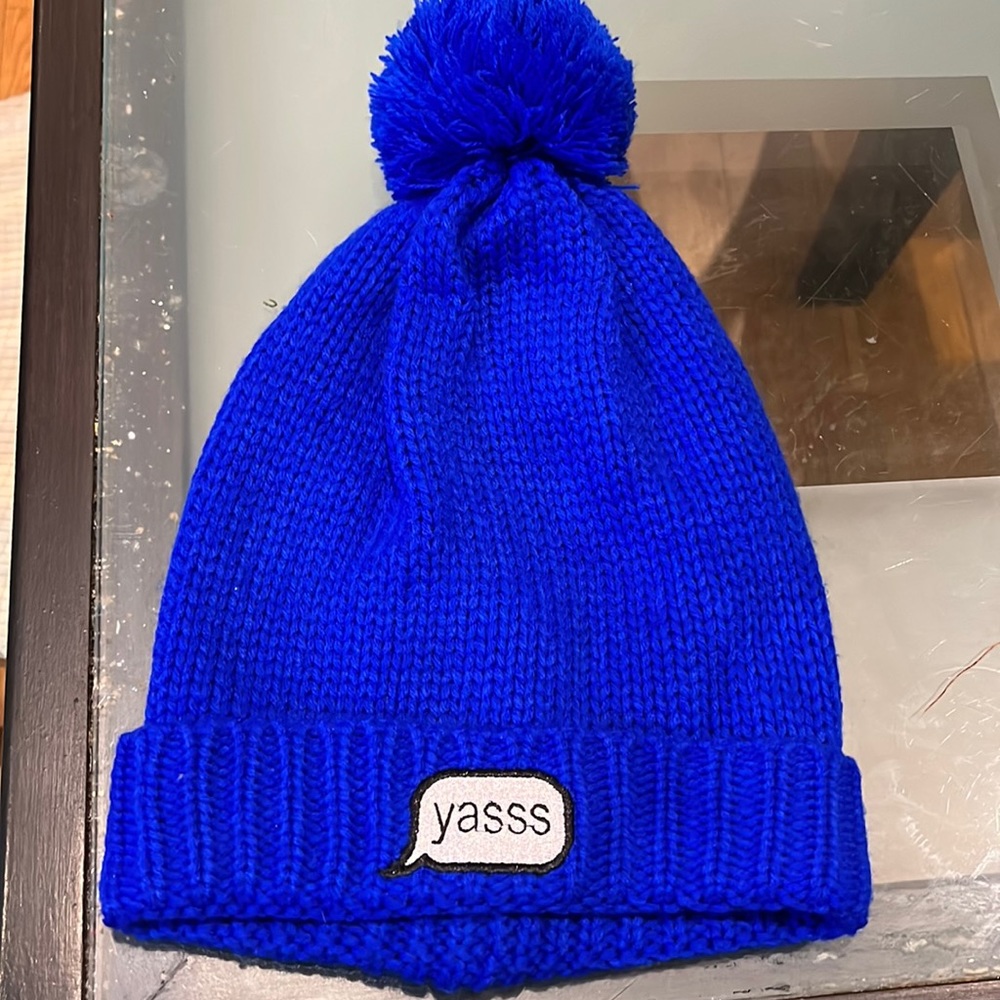 Neon blue winter hat